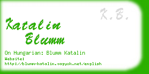 katalin blumm business card